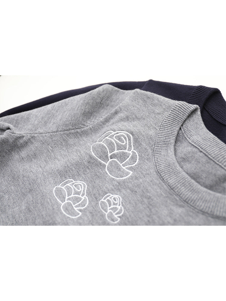 Color-block jacquard sweater