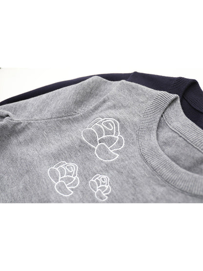 Color-block jacquard sweater