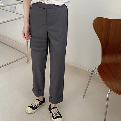 Straight-leg suit pants