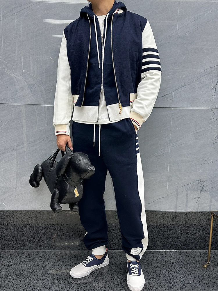 Colorblock Four-Bar Sweatpants THOM TREND