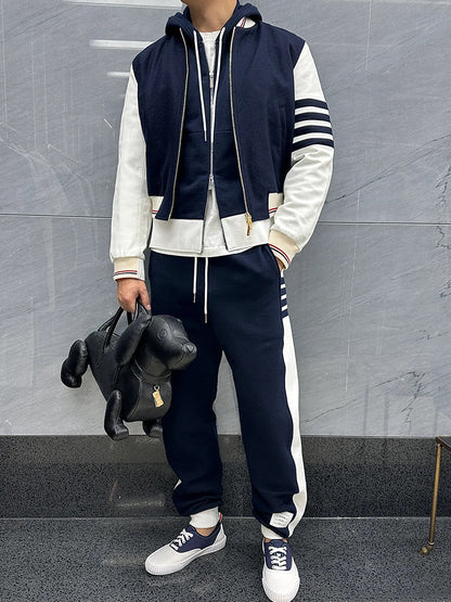 Colorblock Four-Bar Sweatpants THOM TREND