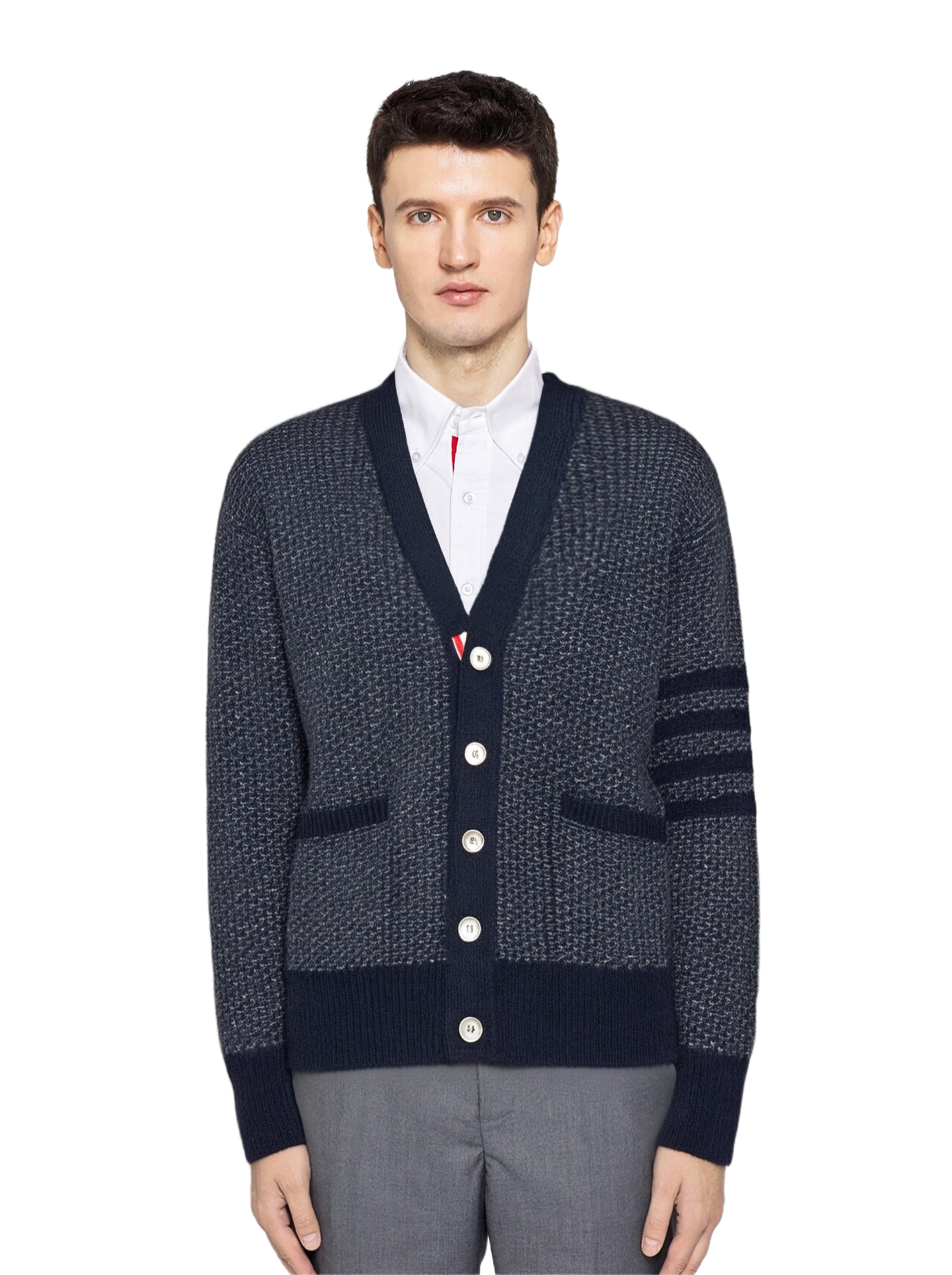 2025SSS Chunky Knit Sweater Jacket THOM TREND