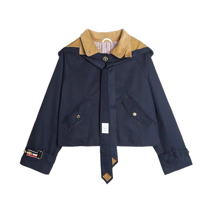 2025SS Women's Corduroy Contrast Tie Short Jacket THOM TREND