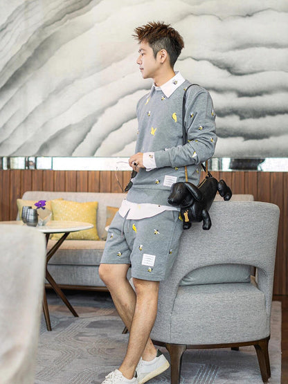 Bird and Bee Embroidered Zip-Up Hooded Cardigan（副本） THOM TREND