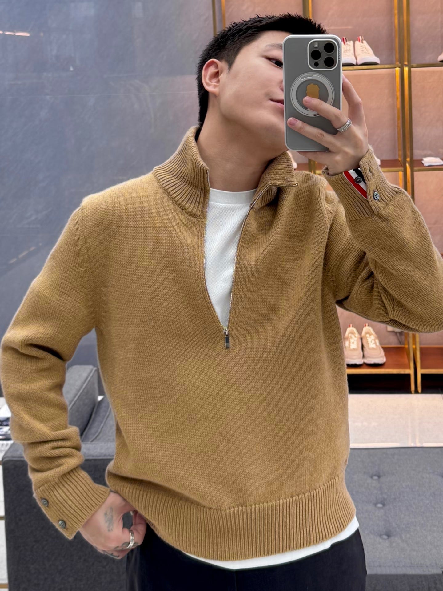 2025SS Feather intarsia sweater（副本） THOM TREND