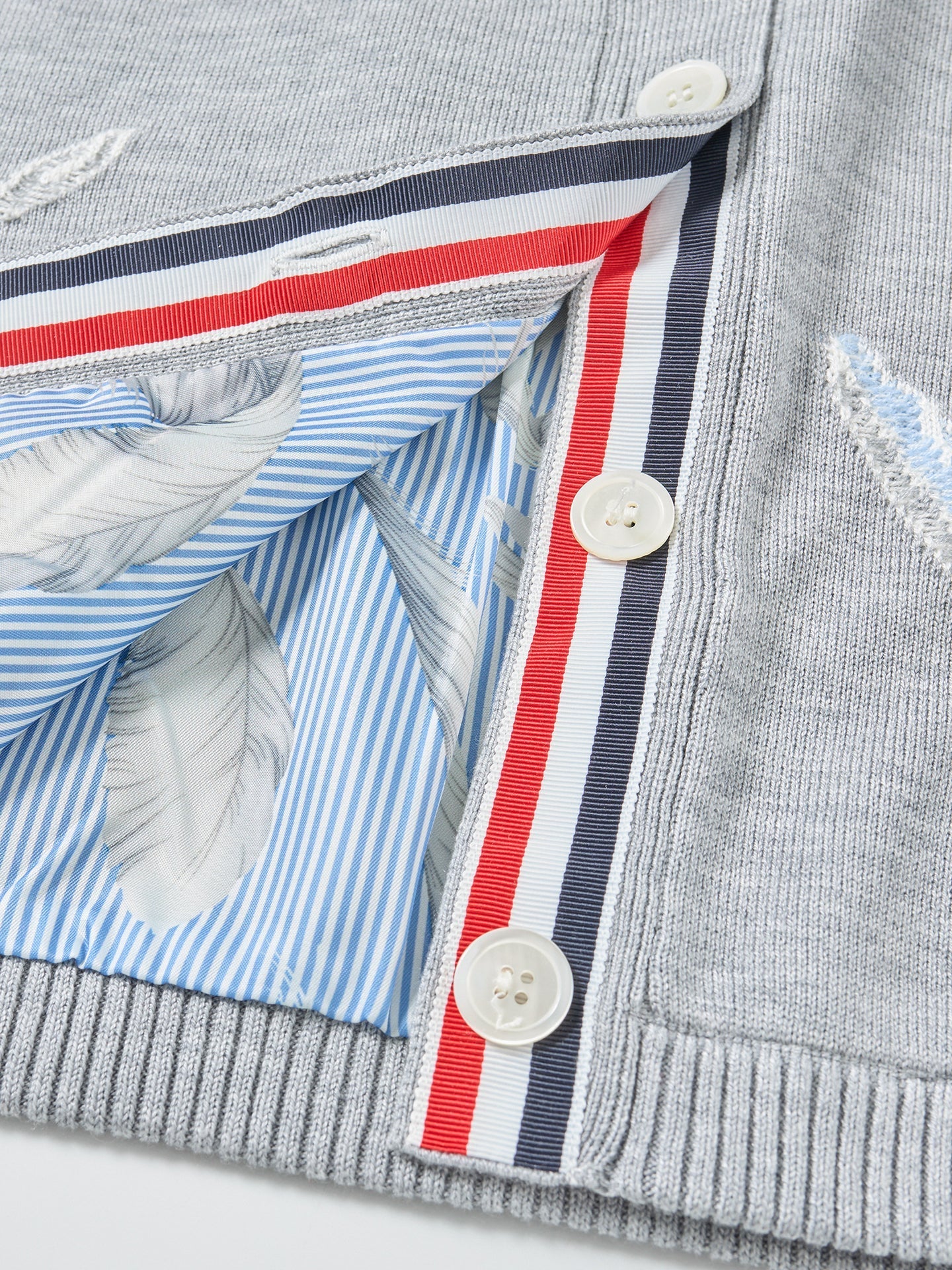 2025SS Feather intarsia cardigan THOM TREND