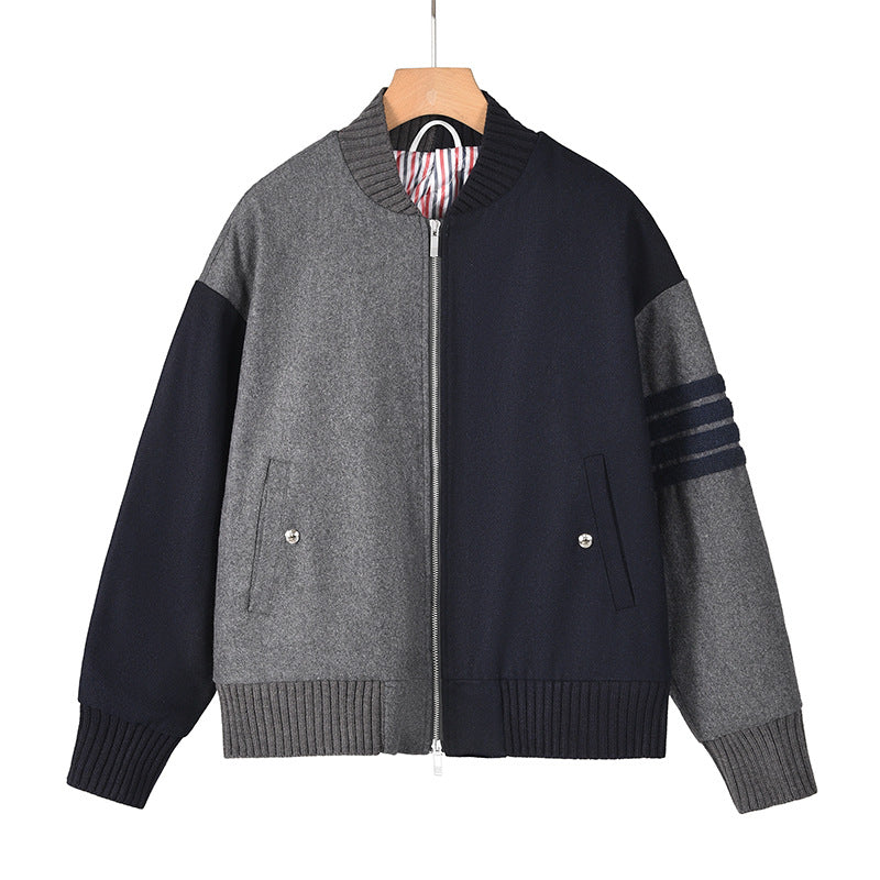 2025SS contrast color stand collar jacket THOM TREND