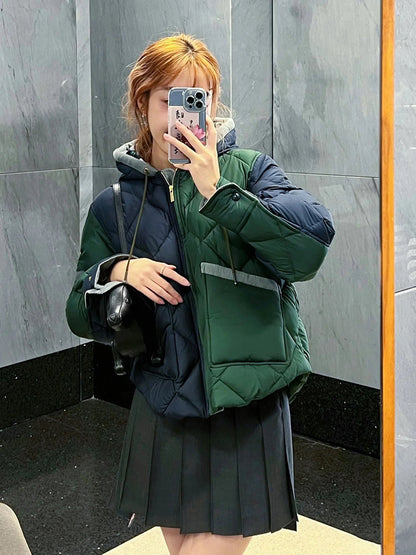 2025SS Women's Colorblock Hooded Jacket THOM TREND