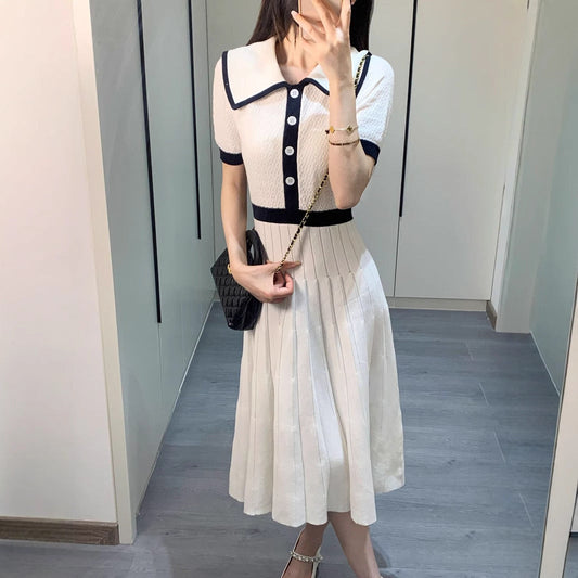 Little Doll Collar Knitted Dress THOM TREND