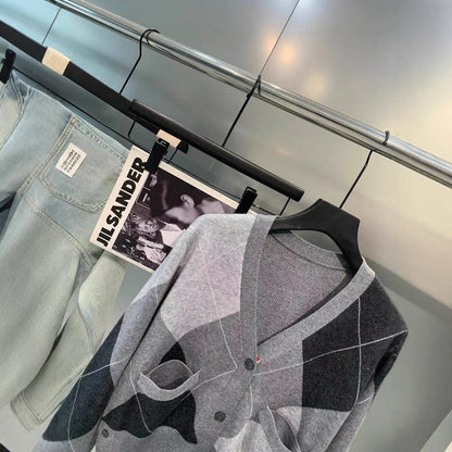 2025SS diamond pattern cardigan THOM TREND