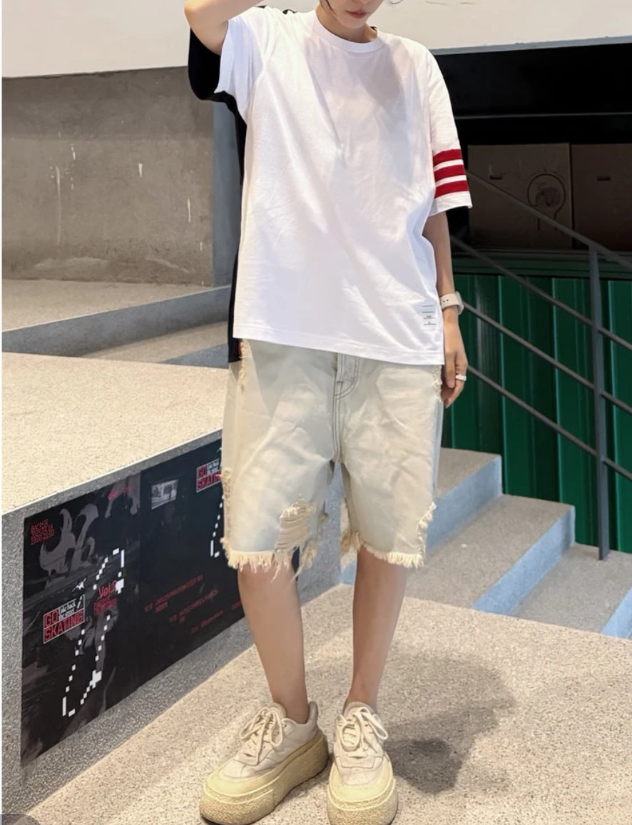 Men's bird graffiti short-sleeved T-shirt（副本） THOM TREND