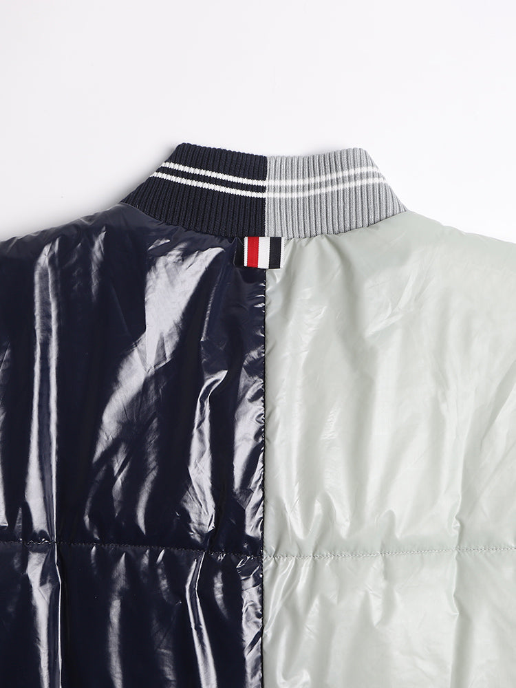 Unisex Shiny Colorblock Baseball Collar Vest THOM TREND