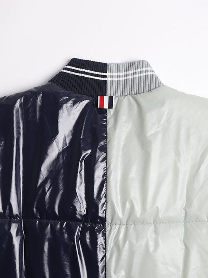 Unisex Shiny Colorblock Baseball Collar Vest THOM TREND