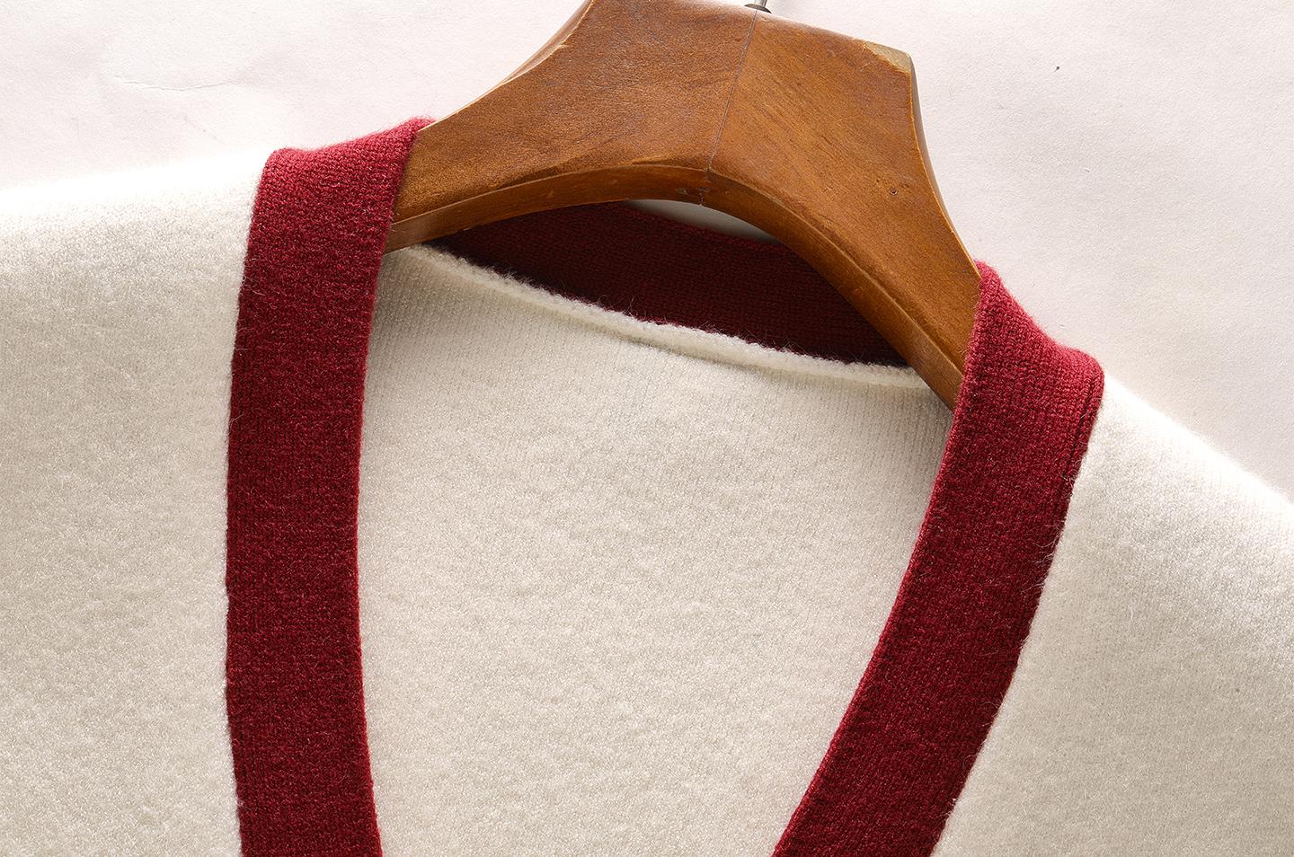 2025SS  Contrast color rugby cardigan THOM TREND