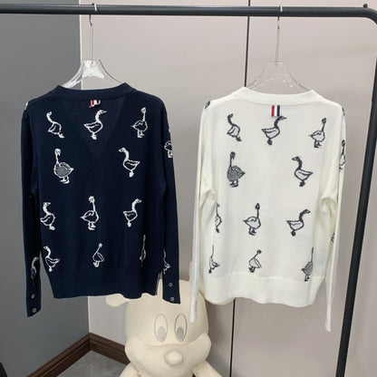 2025SS  Women's Swan Intarsia Knit Cardigan THOM TREND