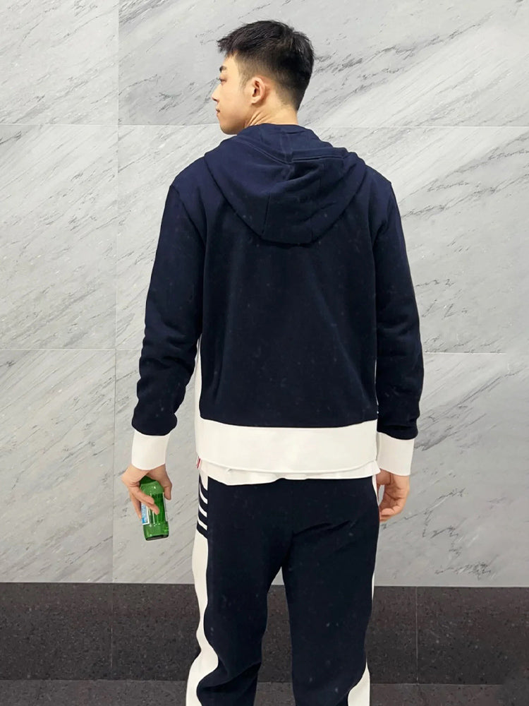 Colorblock Four-Bar Hoodie THOM TREND