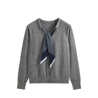 2025SS Tie-knitted scarf bow cardigan THOM TREND