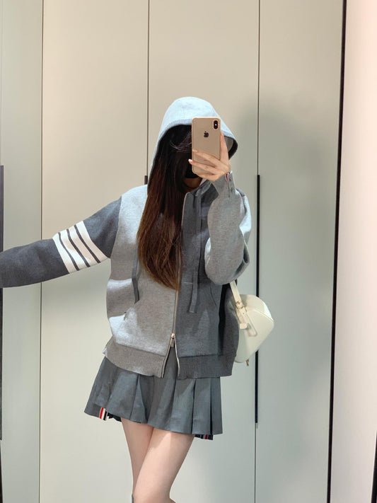 2025SS  Left and right colorblock hoodie THOM TREND