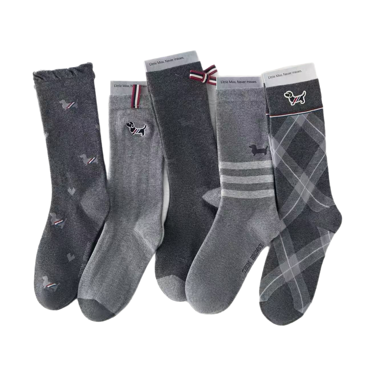 2025SS Dog charm embroidered socks THOM TREND