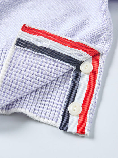 Four-Stripe Pink V-Neck Cardigan（副本） THOM TREND