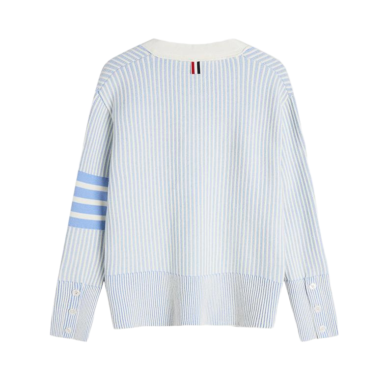 2025S Women's striped v-neck jacket THOM TREND