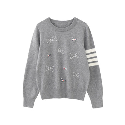 Jacquard Bow Sweater Jacket