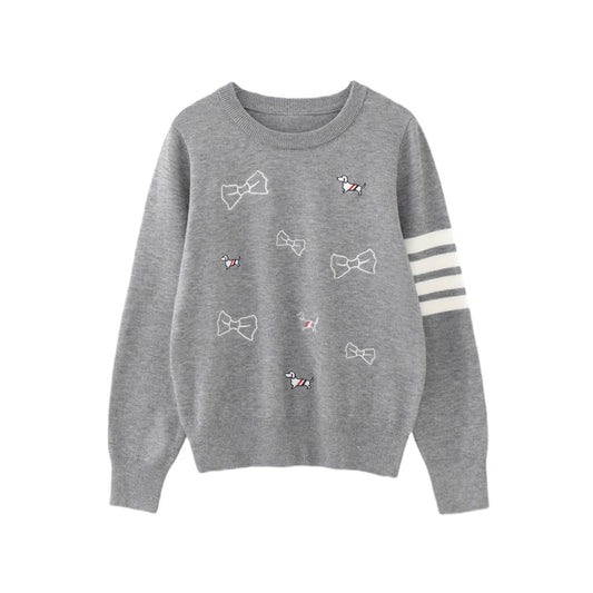 Jacquard Bow Sweater Jacket