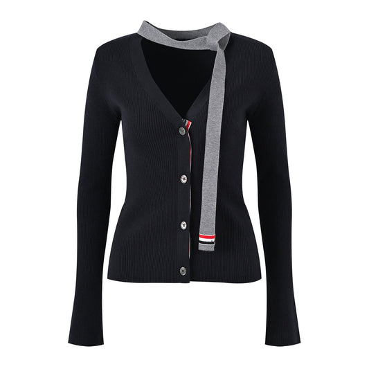 Ribbon knitted cardigan