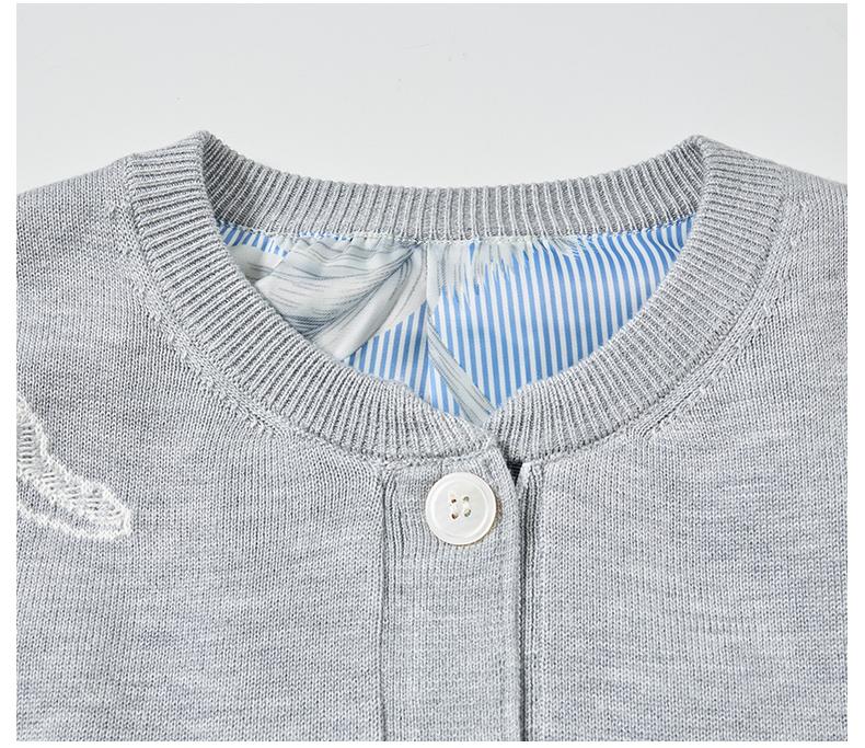 2025SS Feather intarsia cardigan THOM TREND