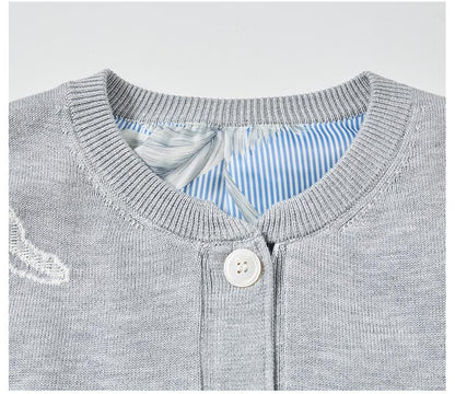 2025SS Feather intarsia cardigan THOM TREND