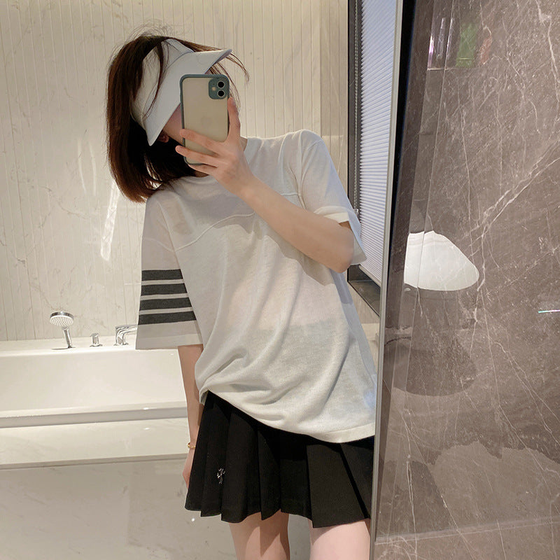 Round neck loose T-shirt