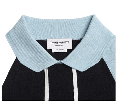 THOM Lapel color-block wool sweater THOM TREND