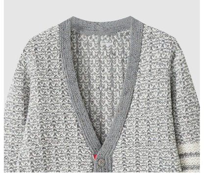 Unisex Snowflake Chunky Knit Sweater Jacket THOM TREND