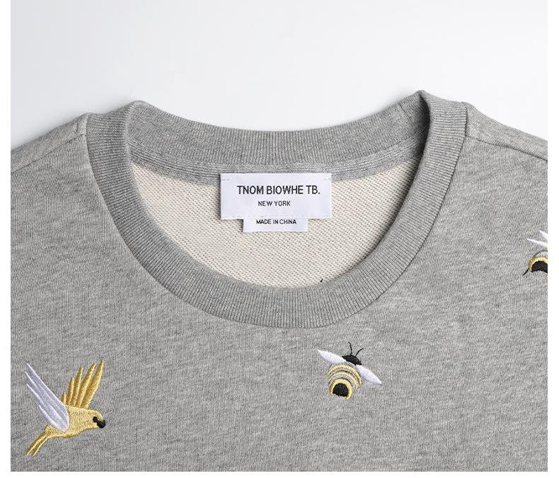 Bird and Bee Embroidered Zip-Up Hooded Cardigan（副本） THOM TREND