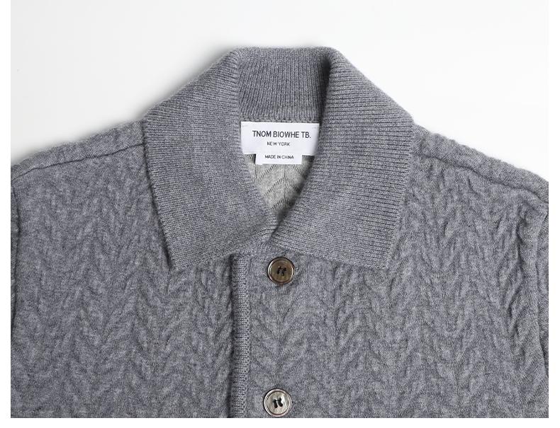 Unisex Herringbone Cardigan Jacket THOM TREND