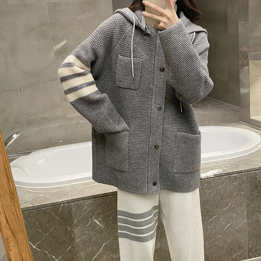 2025SS  Hooded knitted cardigan THOM TREND