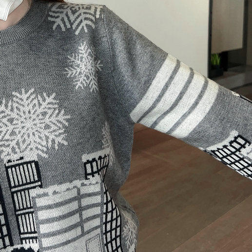 2025SS Snowflake Christmas Sweater THOM TREND