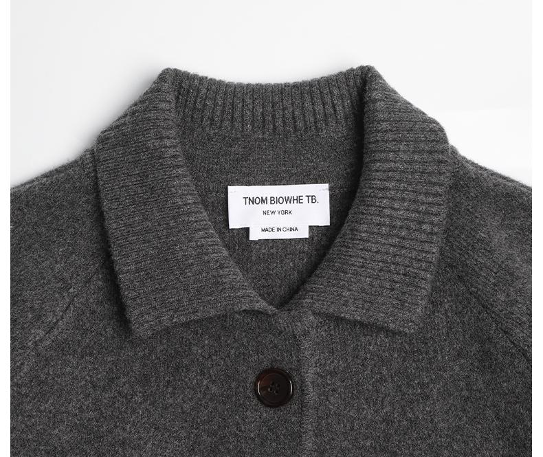 Unisex wool coat with webbing sleeves THOM TREND