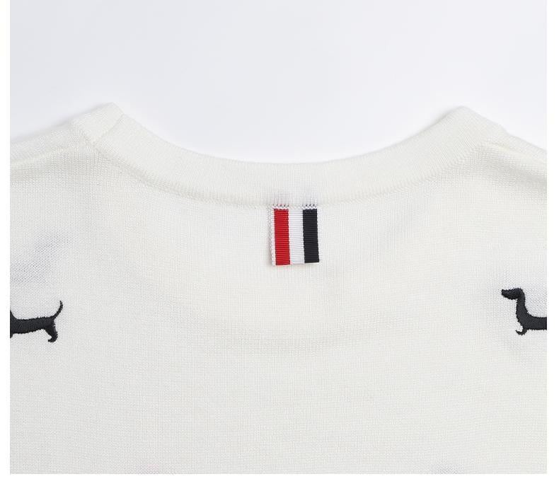 2025SS Women's Puppy Embroidered T-shirt THOM TREND