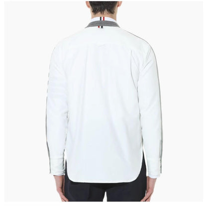 Grey Four-Bar Contrast Sweater Jacket THOM TREND