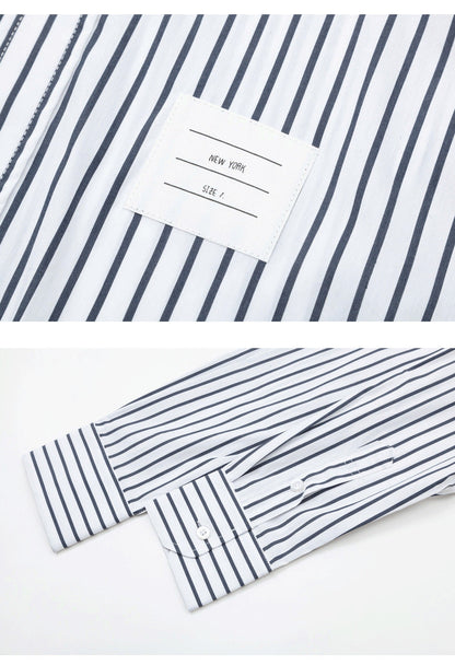 Blue and white patchwork shirt（副本） THOM TREND