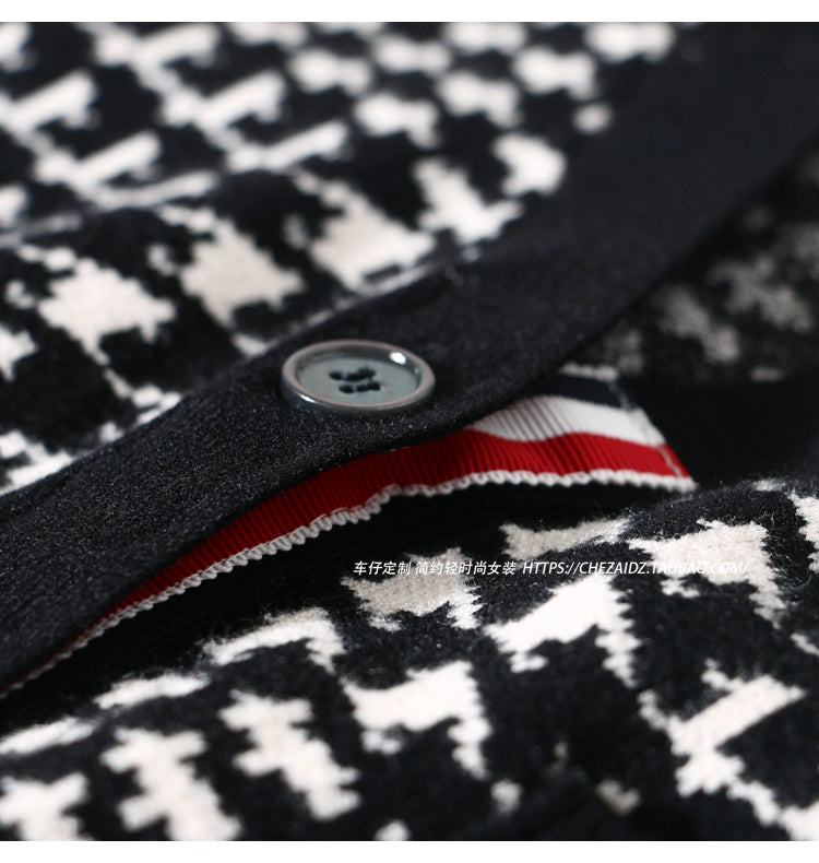 THOM  Houndstooth sweater short coat THOM TREND