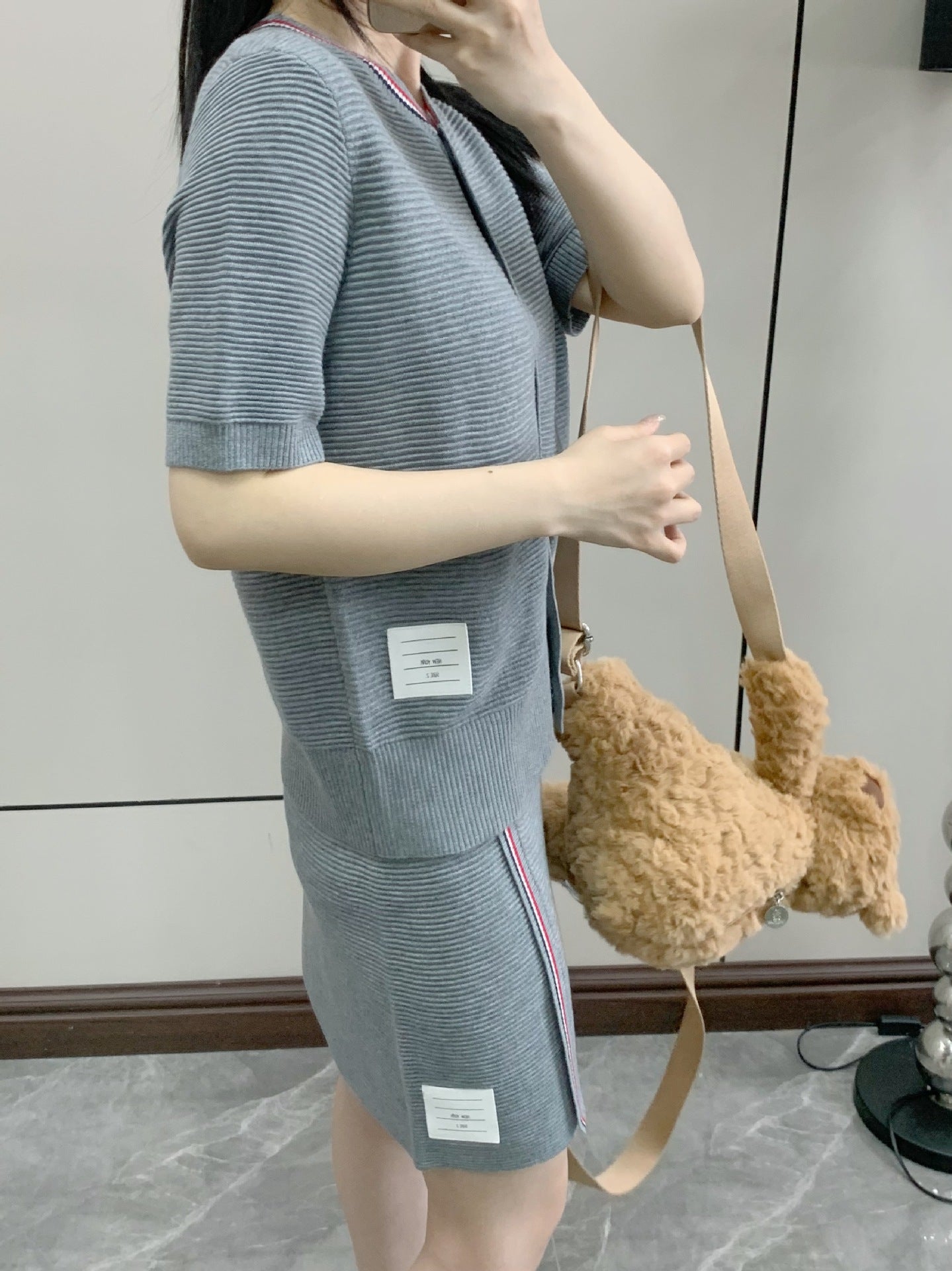 Houndstooth knitted cardigan（复制） THOM TREND