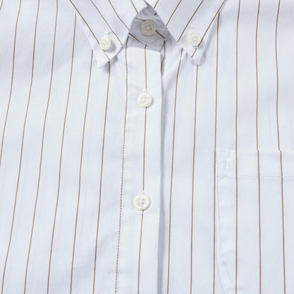 2025SS Women's vertical striped cropped shirt THOM TREND