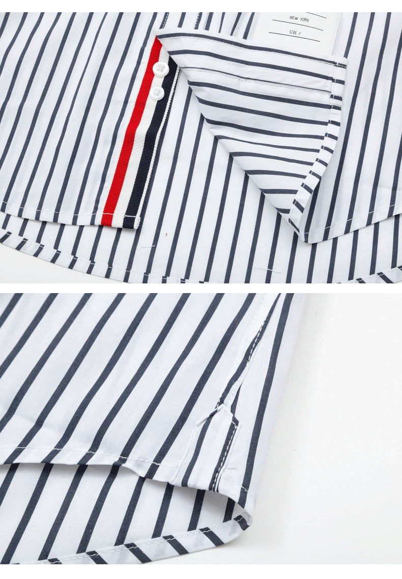 Blue and white patchwork shirt（副本） THOM TREND