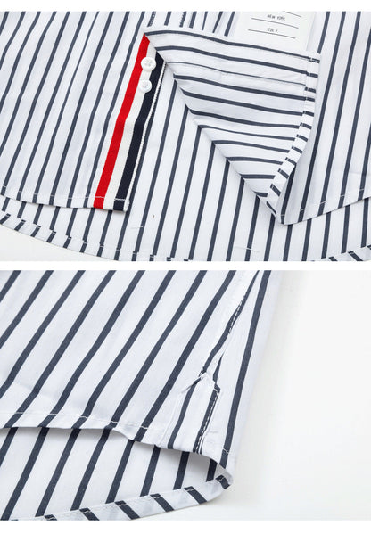 Blue and white patchwork shirt（副本） THOM TREND