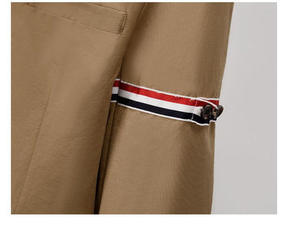 2025SS Striped Web Style Slit Lapel Jacket THOM TREND