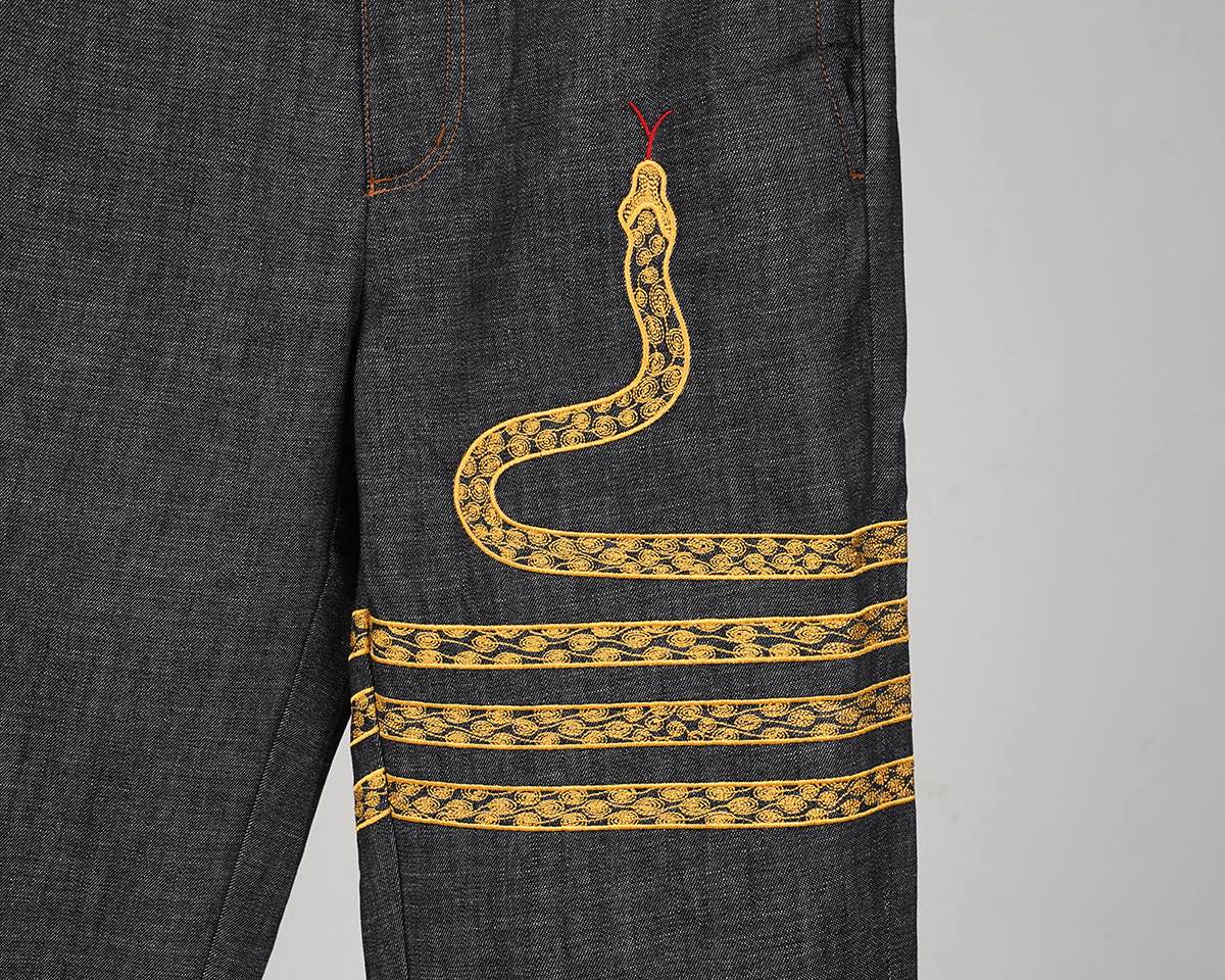 2025SS snake embroidered jeans THOM TREND