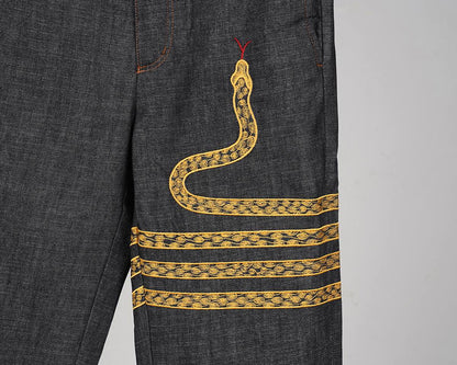 2025SS snake embroidered jeans THOM TREND
