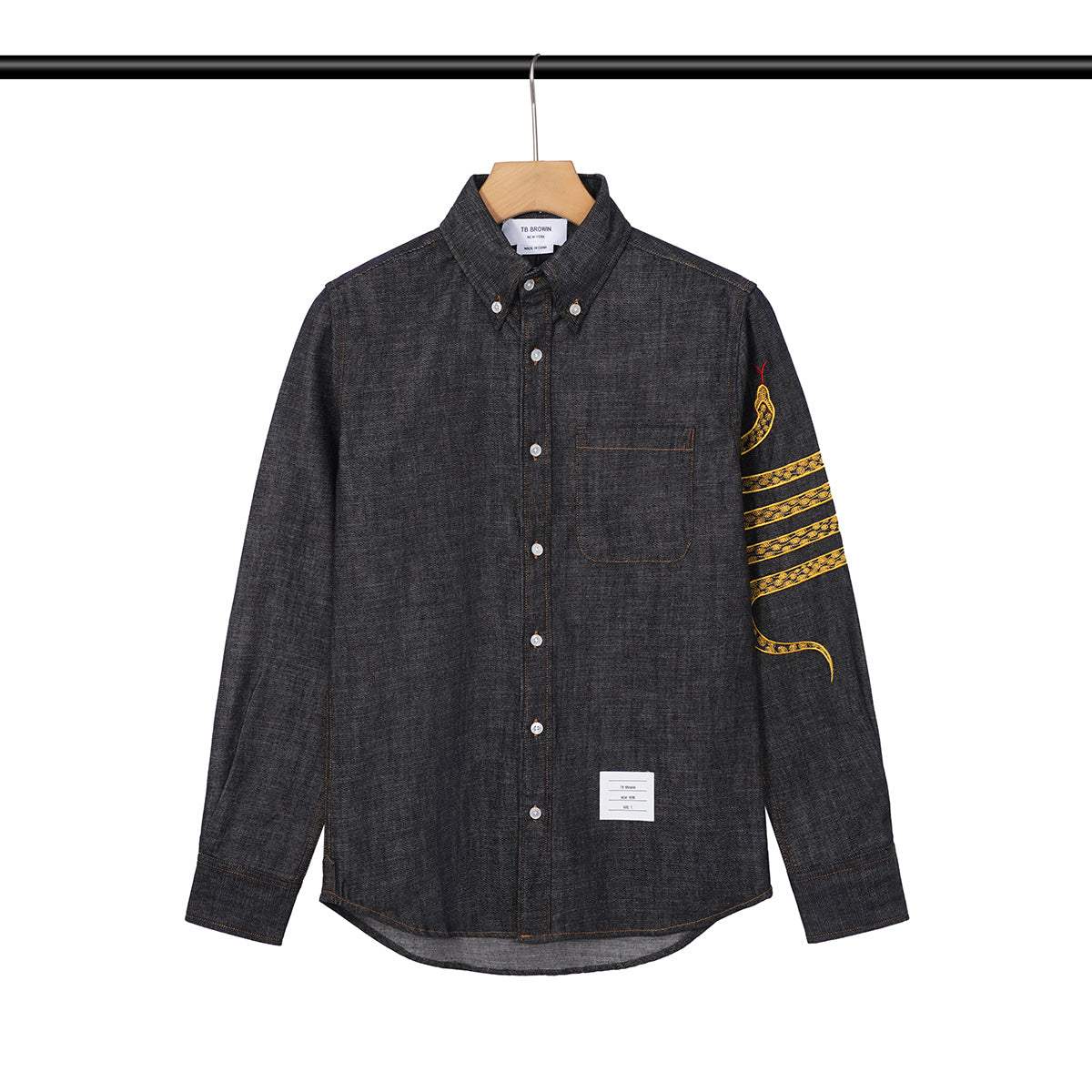 2025SS snake embroidered denim shirt THOM TREND